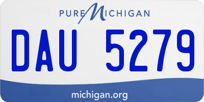 MI license plate DAU5279