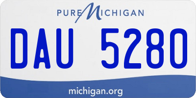 MI license plate DAU5280