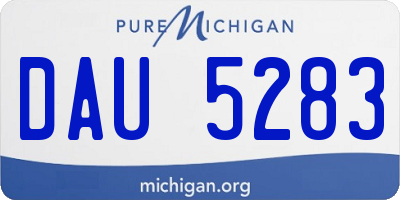 MI license plate DAU5283