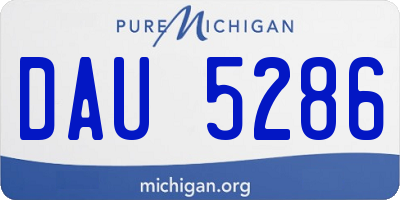 MI license plate DAU5286