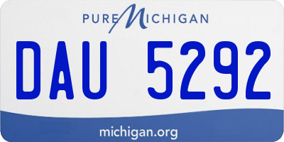 MI license plate DAU5292