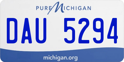 MI license plate DAU5294