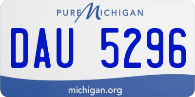MI license plate DAU5296