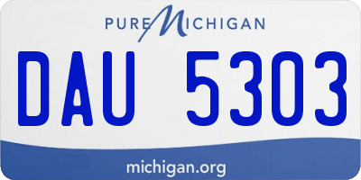 MI license plate DAU5303