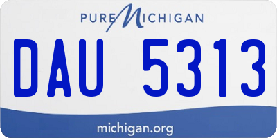 MI license plate DAU5313