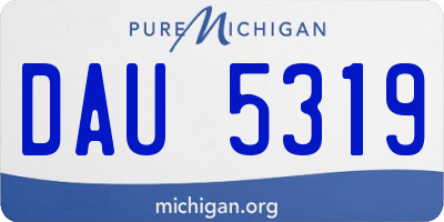 MI license plate DAU5319