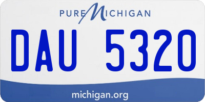 MI license plate DAU5320