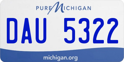 MI license plate DAU5322
