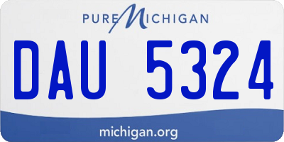 MI license plate DAU5324