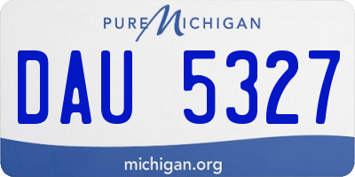 MI license plate DAU5327