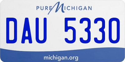 MI license plate DAU5330