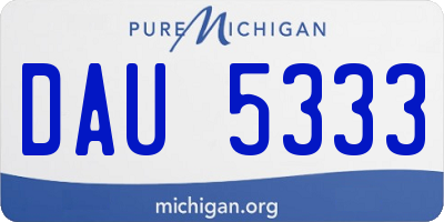 MI license plate DAU5333