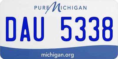 MI license plate DAU5338