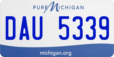 MI license plate DAU5339