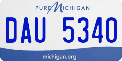 MI license plate DAU5340