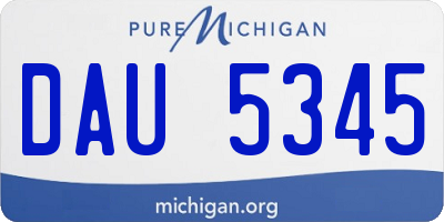 MI license plate DAU5345