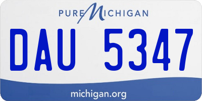 MI license plate DAU5347