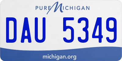 MI license plate DAU5349
