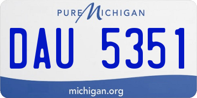 MI license plate DAU5351