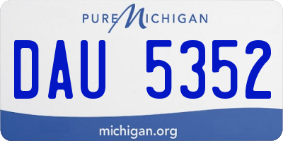 MI license plate DAU5352