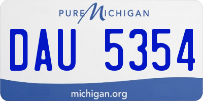 MI license plate DAU5354