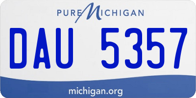 MI license plate DAU5357