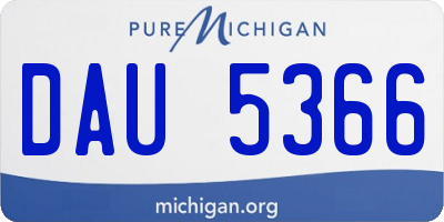 MI license plate DAU5366