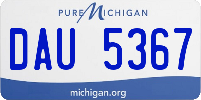 MI license plate DAU5367