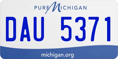 MI license plate DAU5371