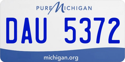 MI license plate DAU5372