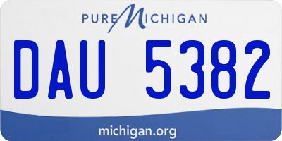 MI license plate DAU5382