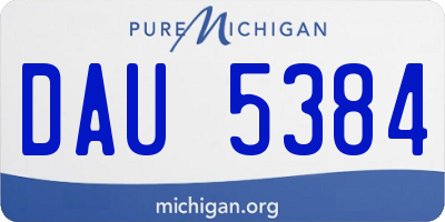 MI license plate DAU5384