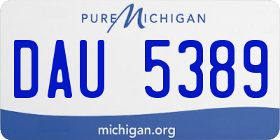 MI license plate DAU5389