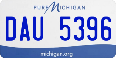 MI license plate DAU5396