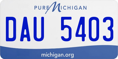 MI license plate DAU5403
