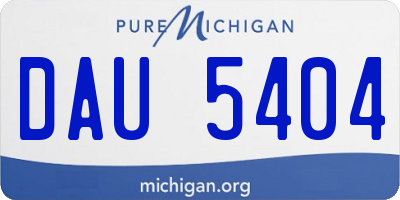 MI license plate DAU5404