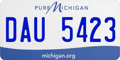 MI license plate DAU5423