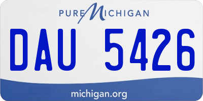 MI license plate DAU5426