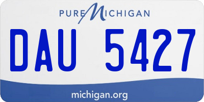 MI license plate DAU5427