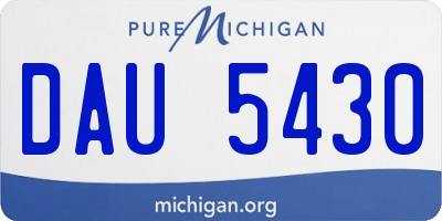 MI license plate DAU5430