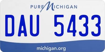 MI license plate DAU5433