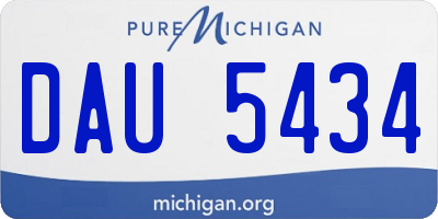 MI license plate DAU5434