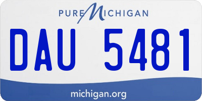 MI license plate DAU5481