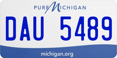 MI license plate DAU5489