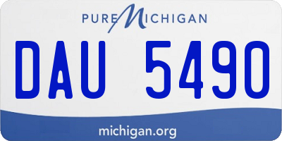 MI license plate DAU5490