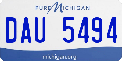 MI license plate DAU5494