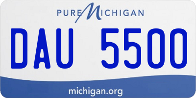 MI license plate DAU5500
