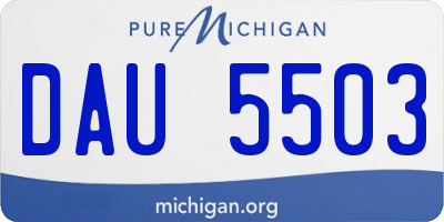 MI license plate DAU5503