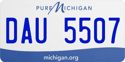 MI license plate DAU5507