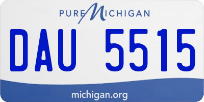 MI license plate DAU5515